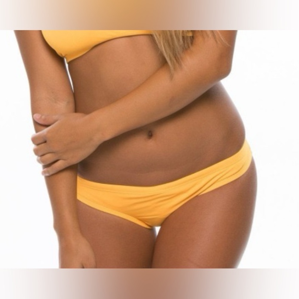 Jolyn Andy Bikini Bottom - Yellow w/ Blue & White Floral - Picture 3 of 8